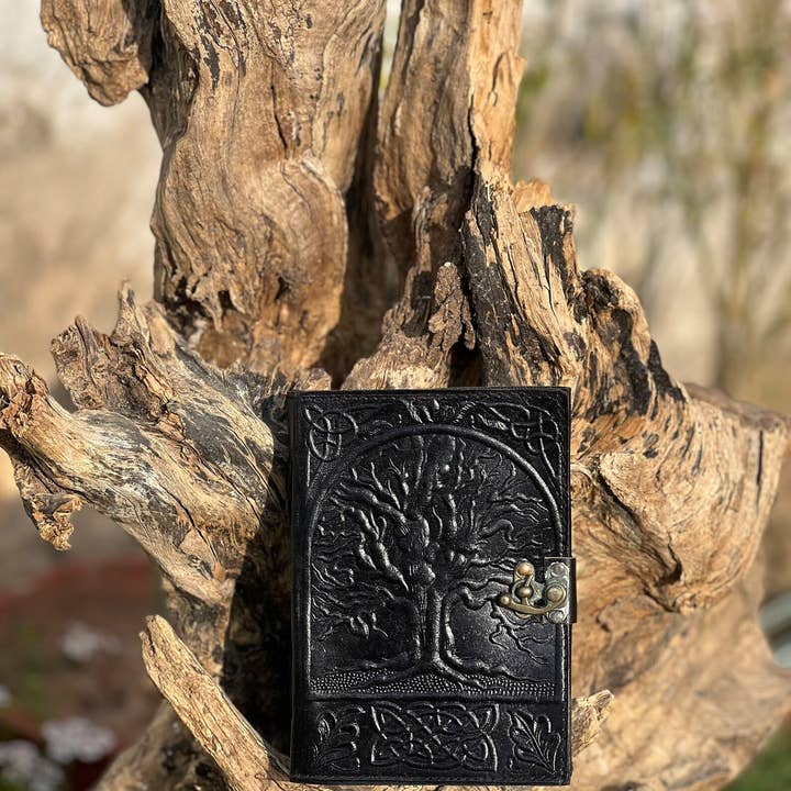 R K Handicrafts and Exporters - Wholesale Journal/Diary - Leather Journal Notebook Tree Embossed Life of Tree