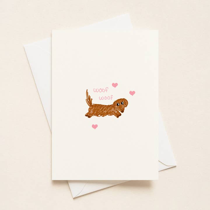 "Woof Woof” Greeting Cards for wholesale by Rue 32