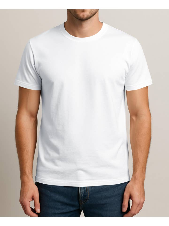 I-Wear Brands - Wholesale T-Shirt - Men's - 6 Pack Men's White Classic Crew Neck Short Sleeve Undershirt
