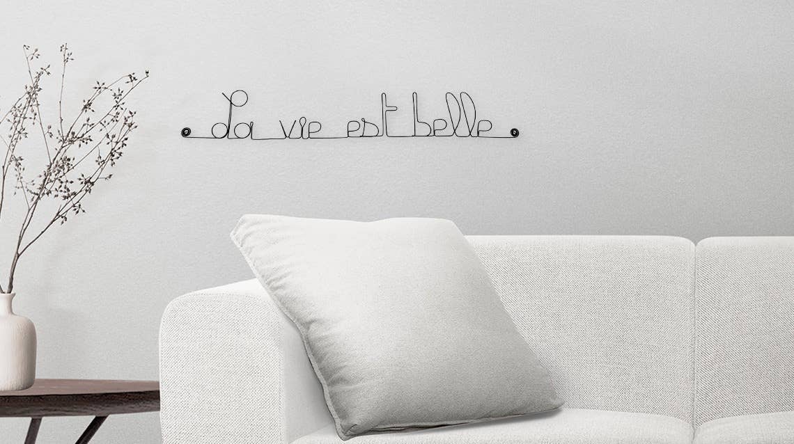 Bijoux de Mur - Wholesale Wall Accent - “Life is Beautiful” Wire Wall Decor 1