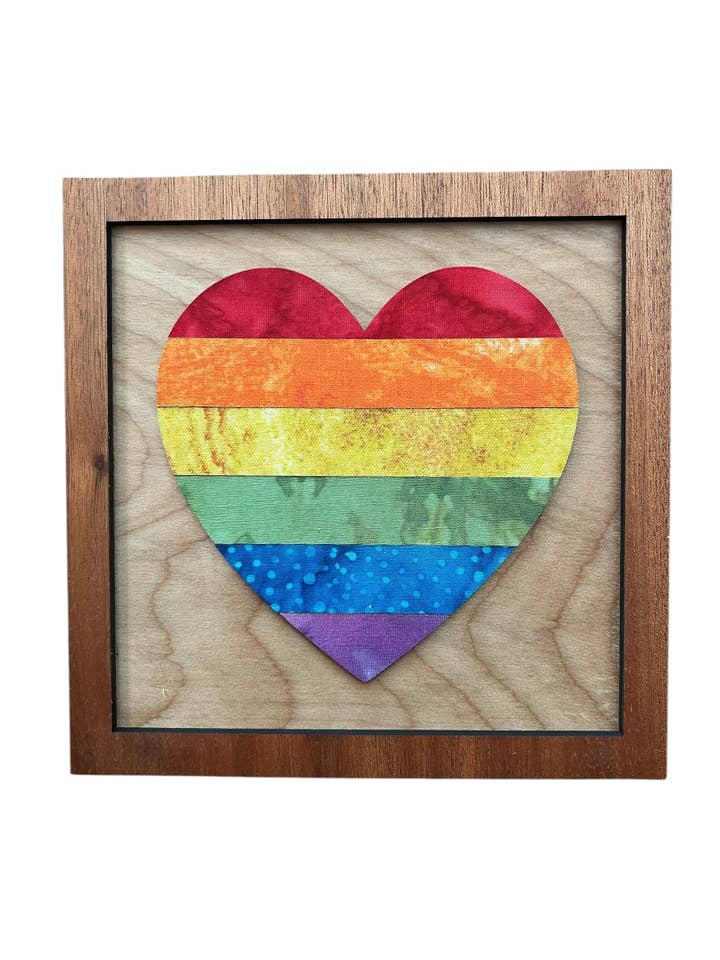🌈 Upcycled Rainbow Heart – Framed Art for wholesale by Comer Teng Studio