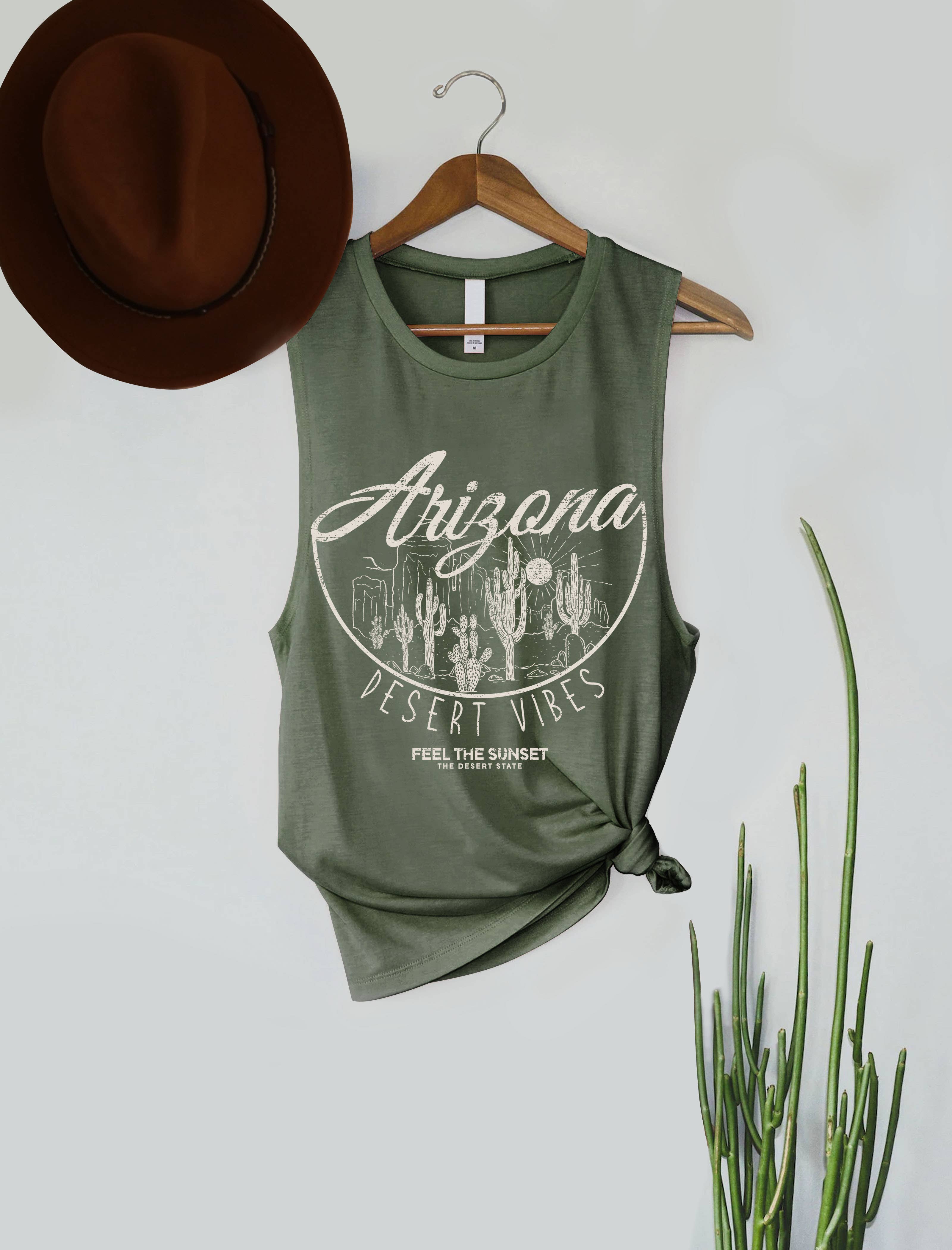 PINK NABI – wholesale Tank top – Women′s – Arizona Desert Vibes Cactus Graphic Women's Tank Top2
