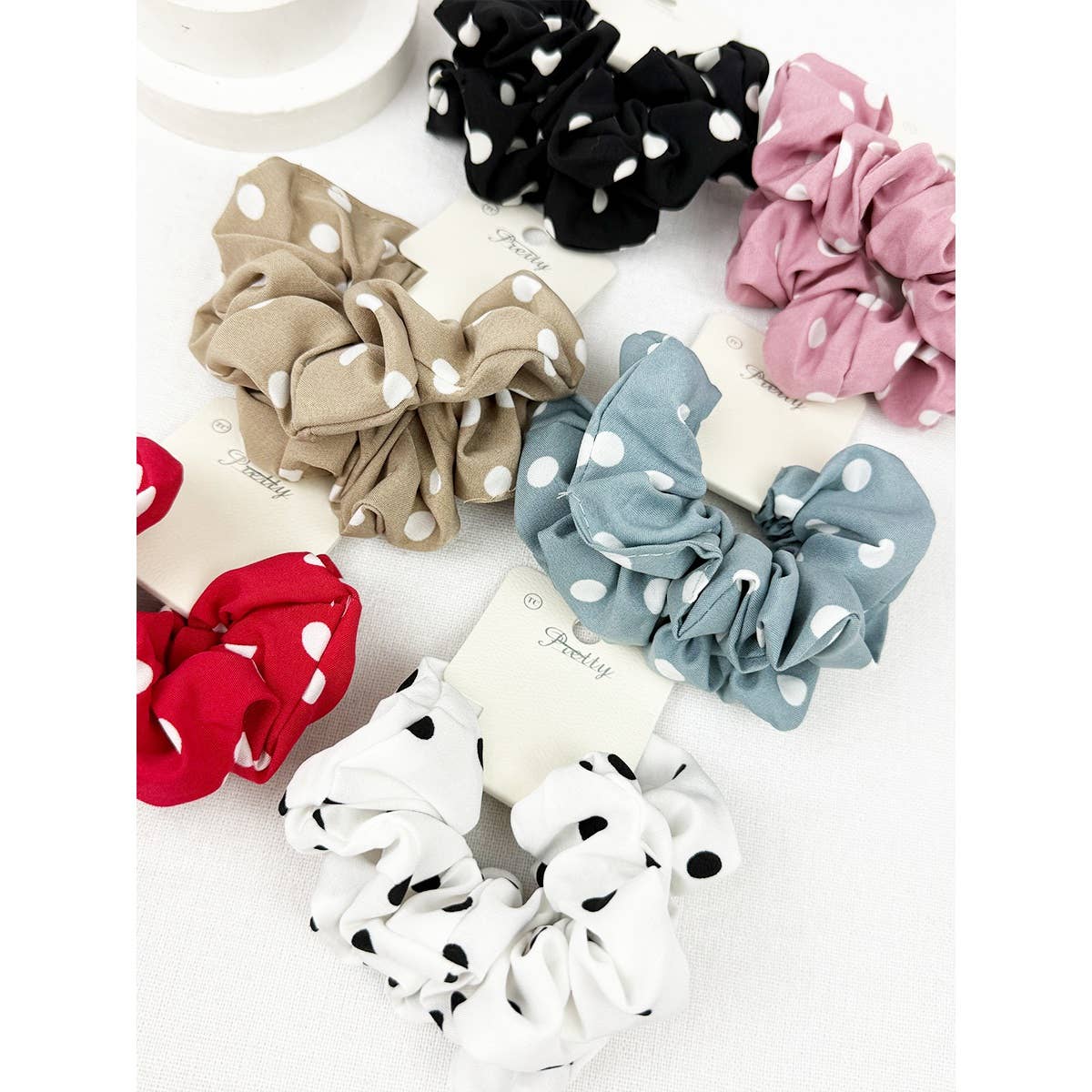 MIX COLOR Polkadot Scrunchies for wholesale on Faire6