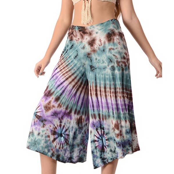 Gypsy Rose - Venta al por mayor Pantalones - Mujer - Pantalones gauchos de mezcla de elastano Tye Dye de Electric Nights0