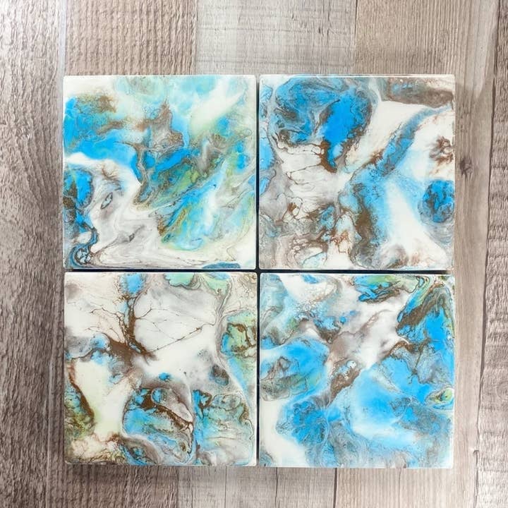 Coastal Coasters - Wholesale Coasters - Hamptons Style | Handmade Drink Coaster Set1