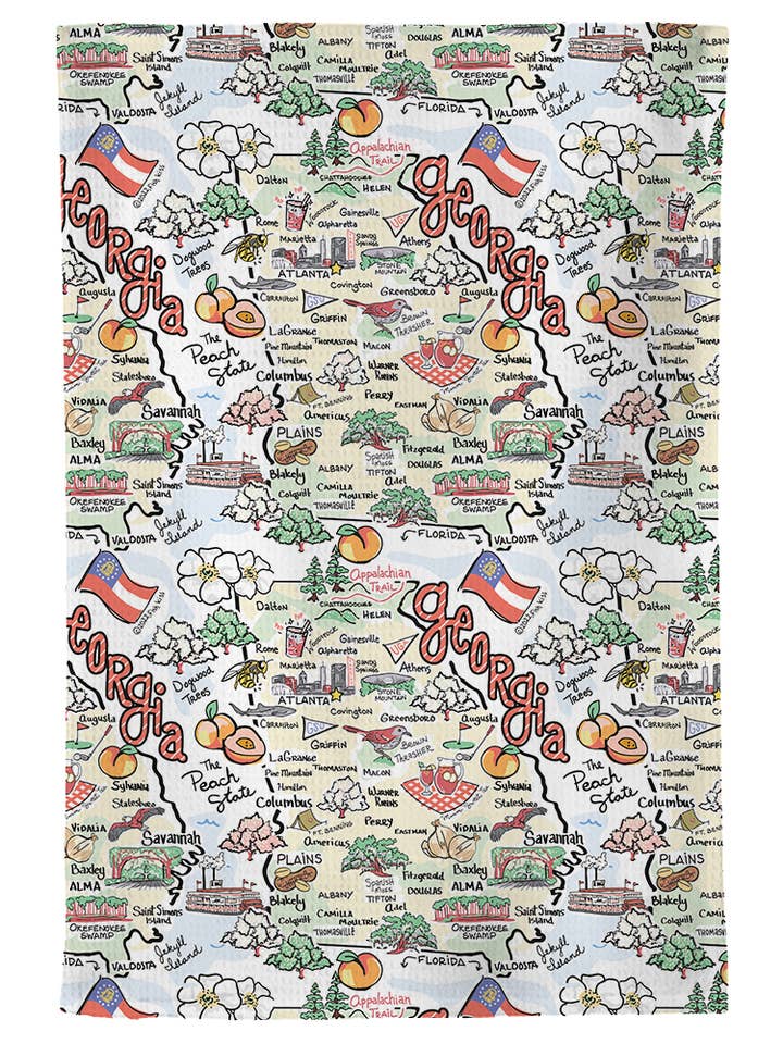 Fishkiss Georgia Tea Towel for wholesale by Wet-it!