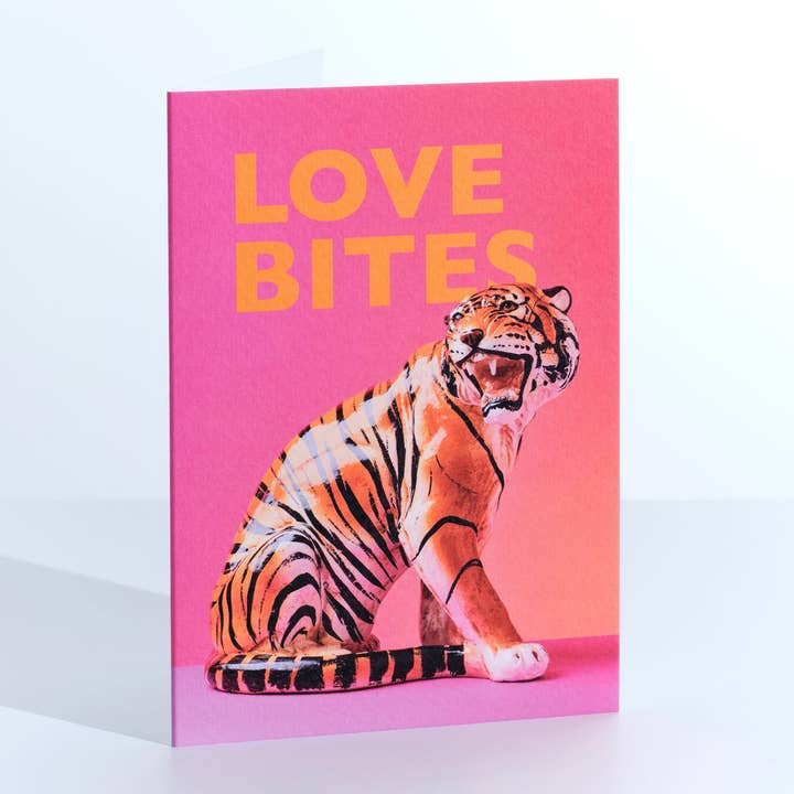 Kitsch Tijger Wenskaart Met Liefdesbeet Bericht voor wholesale door Ornament Art