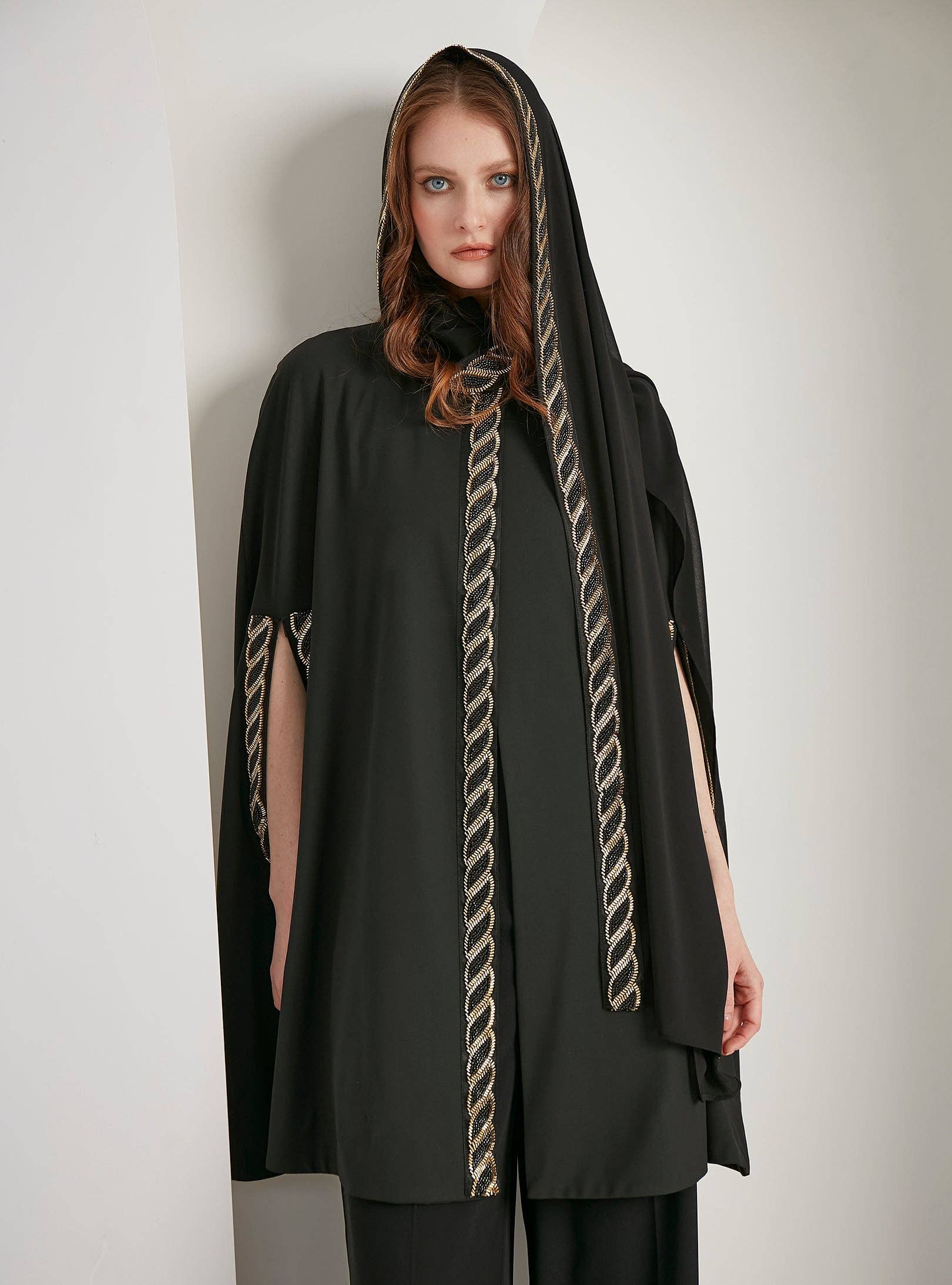 Store WF - Wholesale Top & Pant Set (NOT Loungewear) - Women's - Black Embellished With Embellished Scarf Set2