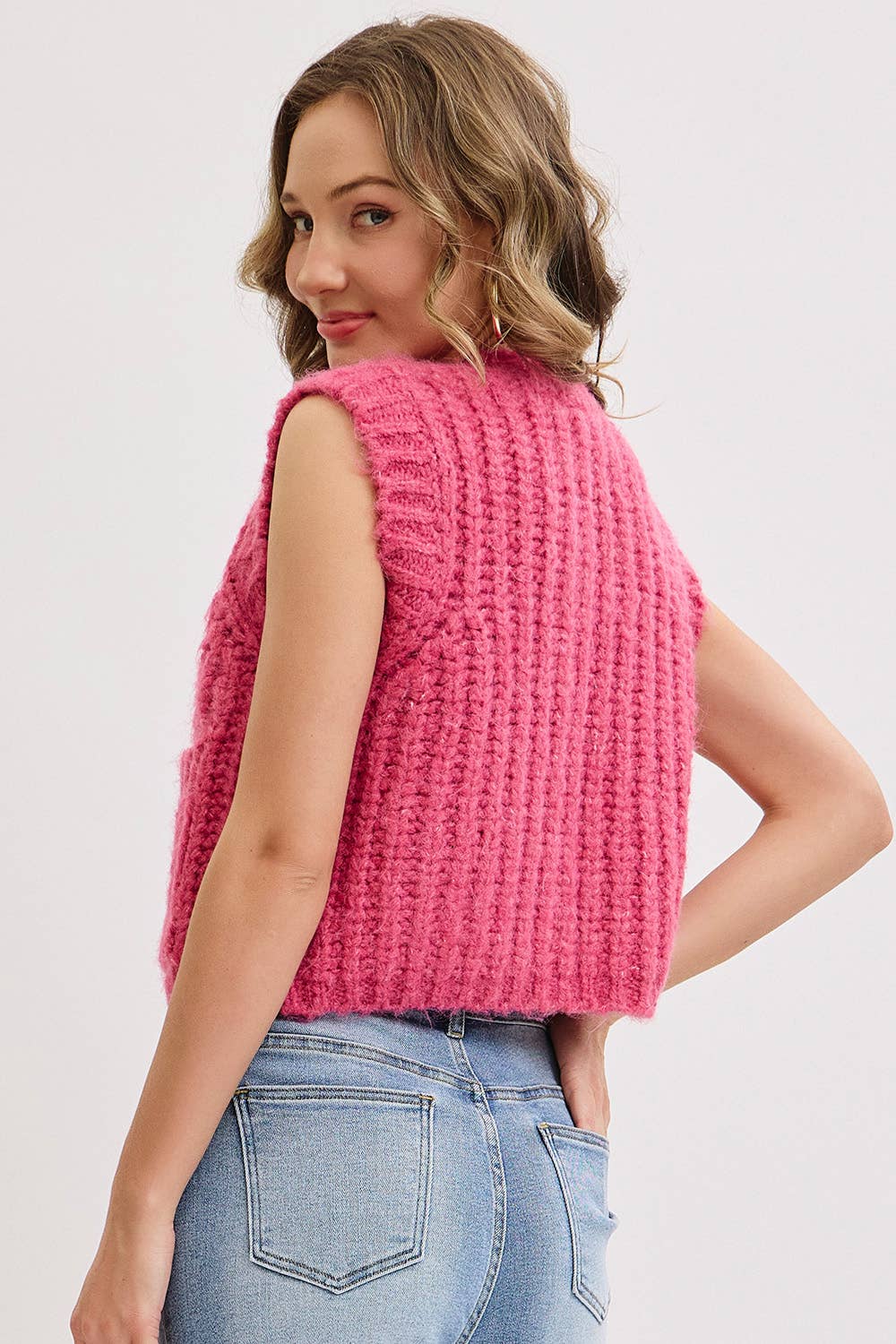 Sweet Lovely by Jen - Wholesale Knit Sweater - Women's - CHUNK SWEATER KNIT VEST 52