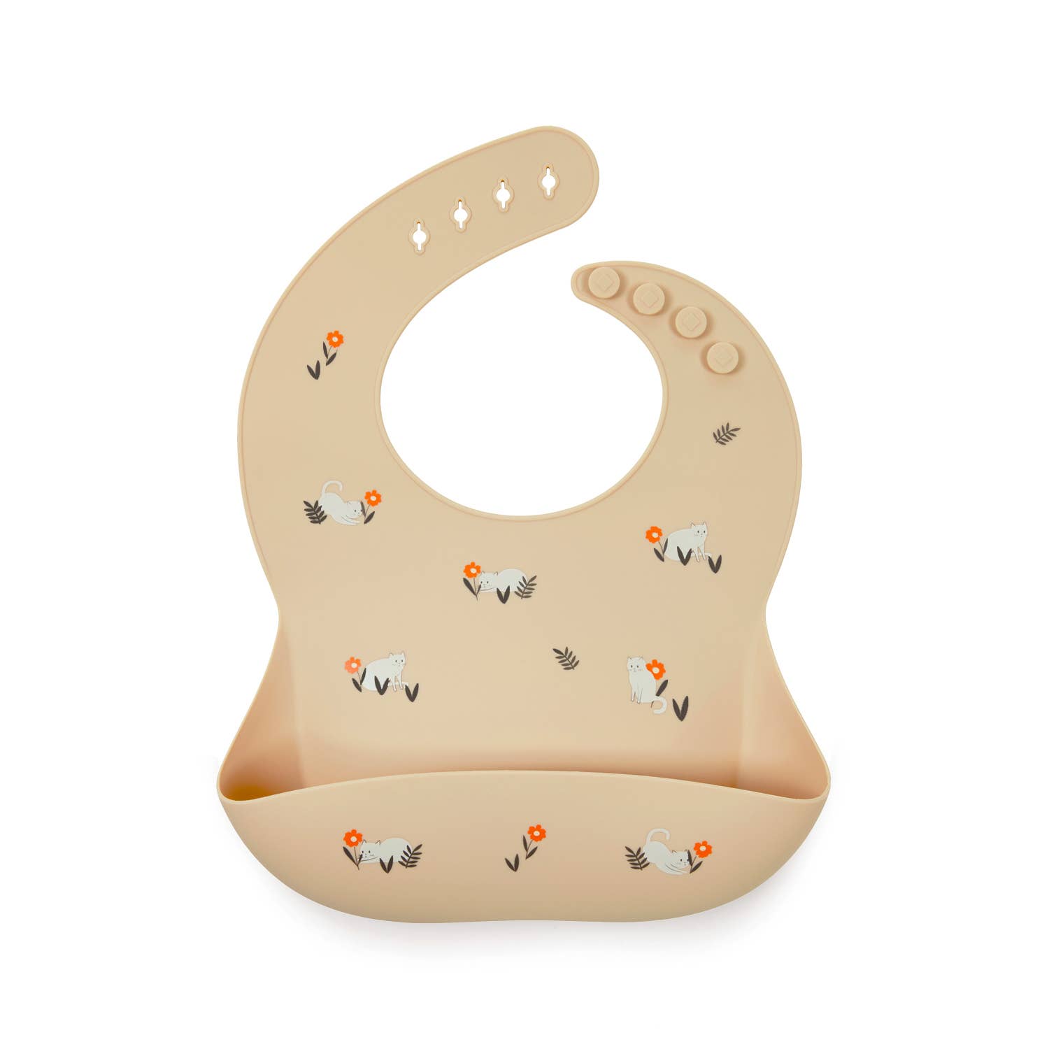 Soina - Wholesale Bib - Baby - Shayan Gattini Silicone Bib (Cream)