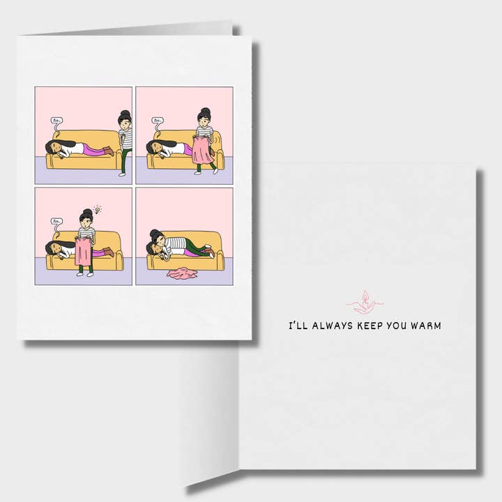 I'll Always Keep You Warm Cute Lesbian LGBT Greeting Card for wholesale by Sesame But Different