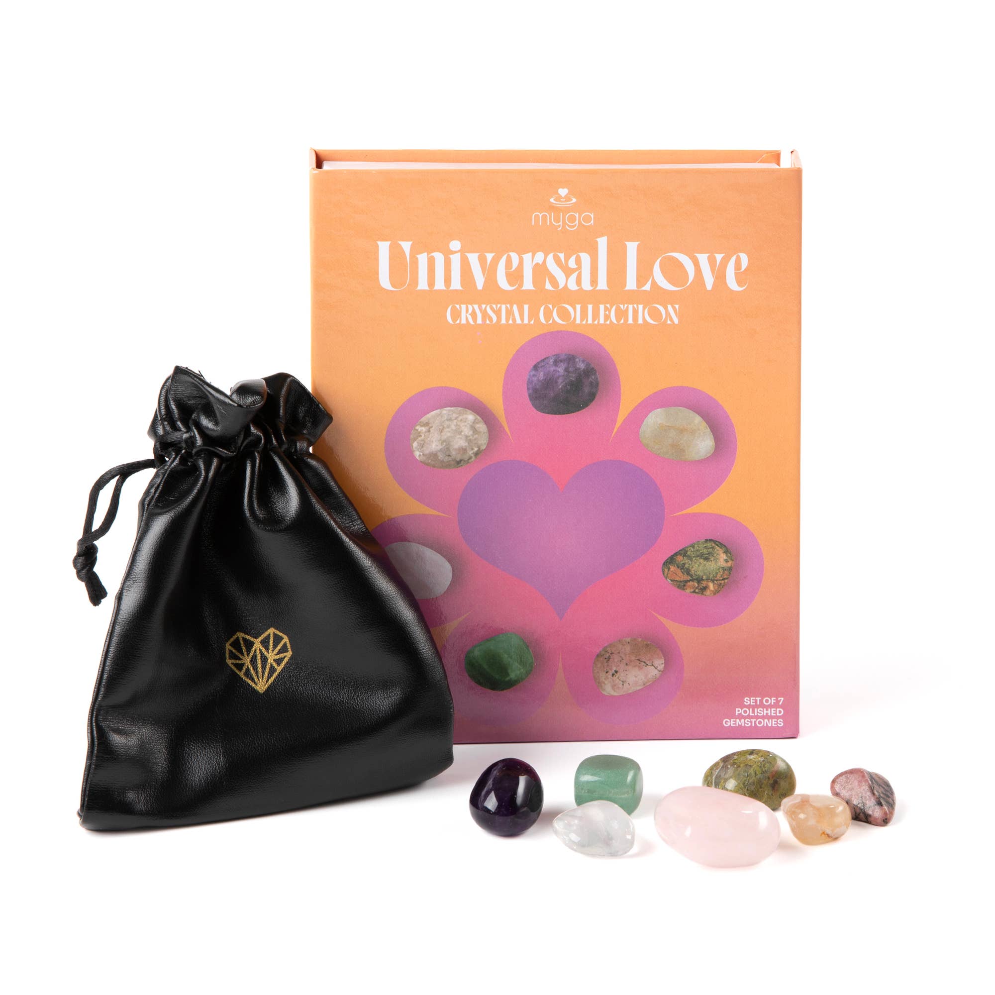 Myga – Pedra/cristal espiritual por atacado – Conjunto Presente Universal Love Crystal 6