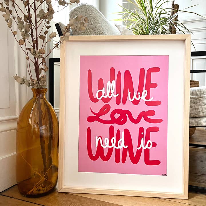 Poster decorativo « All we need is love » per la vendita all'ingrosso da parte di LE COMPTOIR DE LOULOU