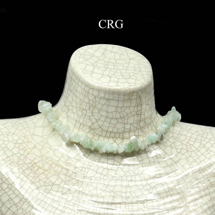 Lot de 4 - Collier ras du cou en aventurine verte/puce de 16 pouces pour la vente par Crystal River Gems LLC