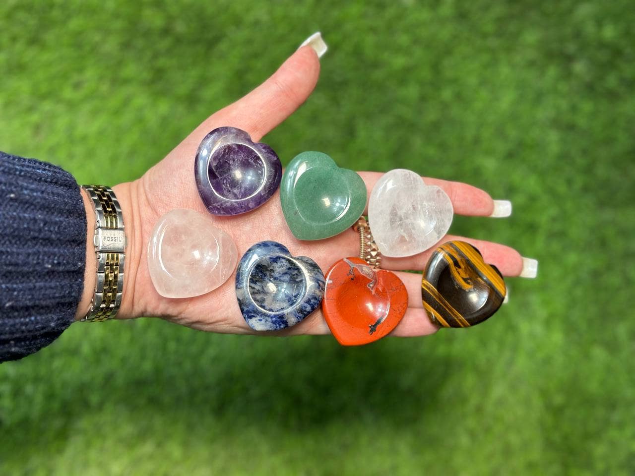 CaNatureLover - Vendita all'ingrosso Pietra/cristallo spirituale - Pietra del Sollievo a Forma di Cuore in Avventurina Verde | 1,5 Pollici1