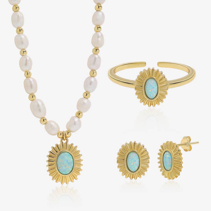 Solflamma Opal Pärlsmyckeset för wholesale av Meissa Jewelry
