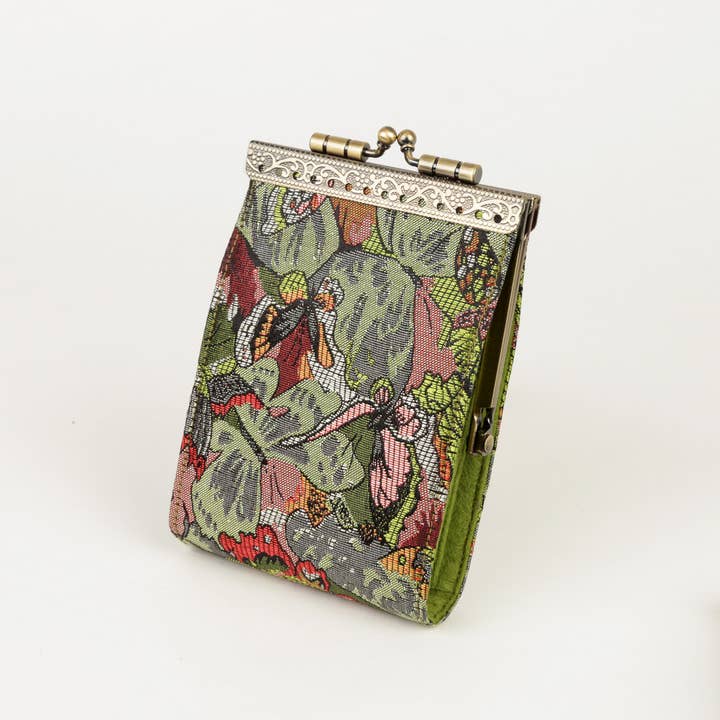 Cathayana - Wholesale Card Holder - Women's - Floral Brocade Card Holder with RFID, Business Card Case