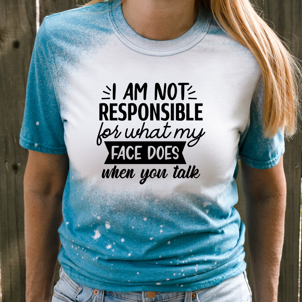 Londas Trendy Tees - Wholesale Screen Printed T-Shirt - Women's - I Am Not Responsible Bleached Tee0