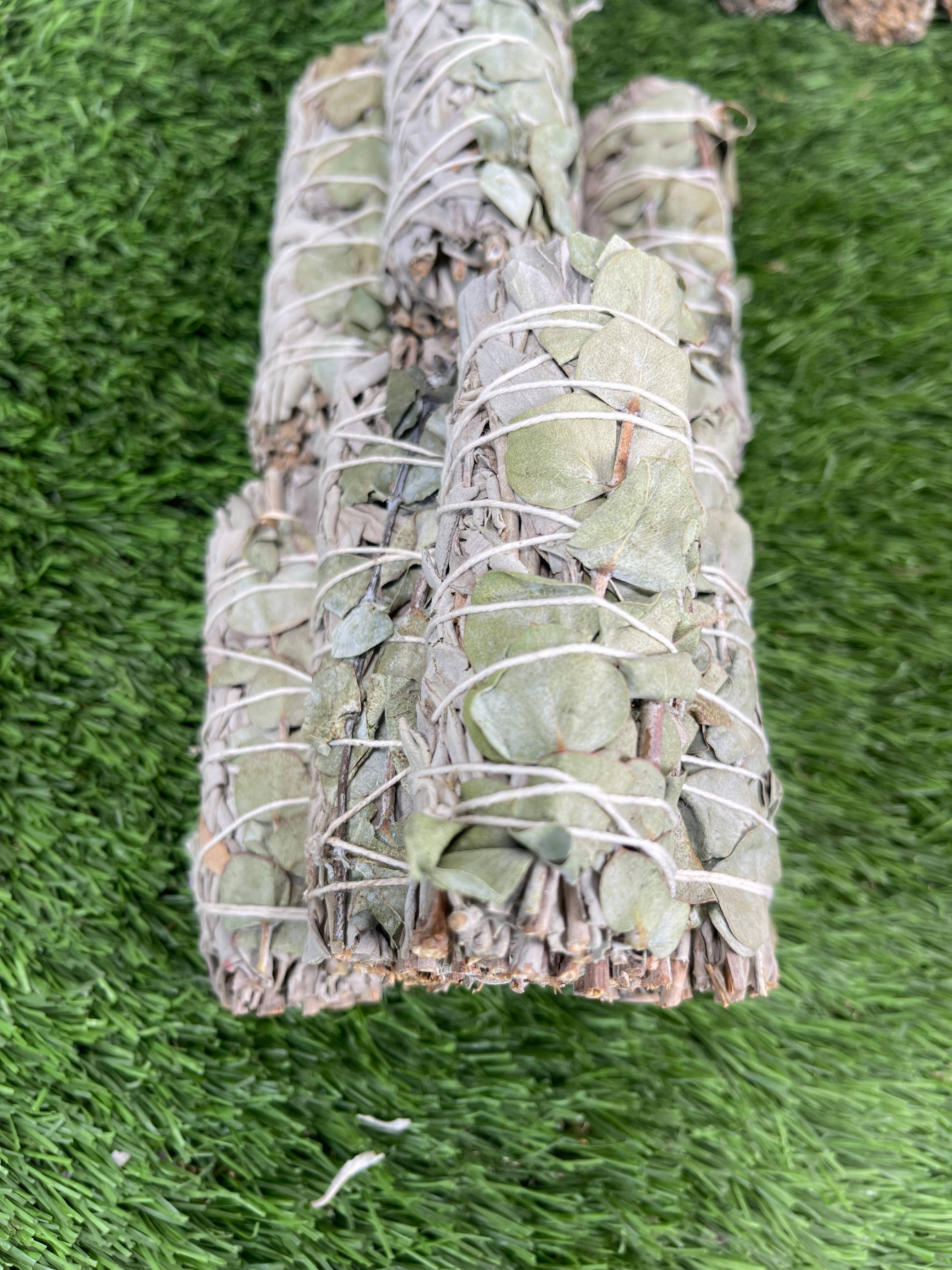 CaNatureLover - Wholesale Sage Bundle - White Sage with Eucalyptus, Hand Wrapped Thick bundles.1