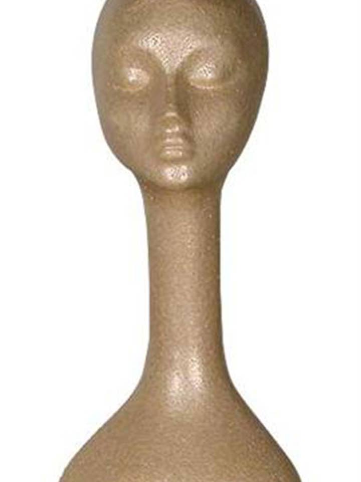 Female Suntan Styrofoam Mannequin Head - 20"H for wholesale by Store Supply Warehouse