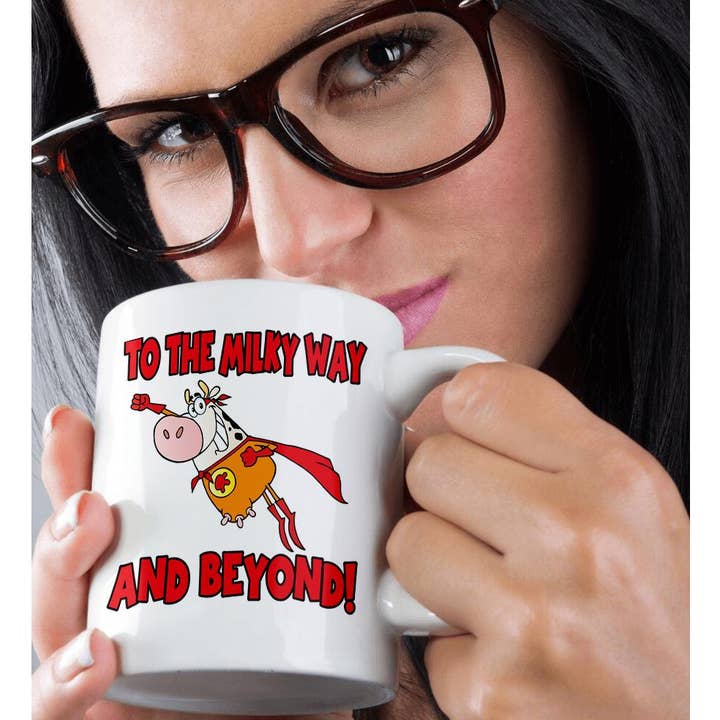 3dRose - Wholesale Coffee Mug - 3dRose, Funny Super Cow Flying To The Milky Way And Beyond Super Hero Cow Milk Humor Cartoon, Mug9