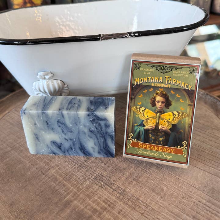 Vintage Antique Nouveau Speakeasy butterfly maiden soap for wholesale by Montana Farmacy