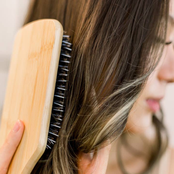 Beauty By Earth - Vente Peigne/brosse à cheveux - Brosse à cheveux - Brosse à palette avec poils de sanglier et épingles en nylon4