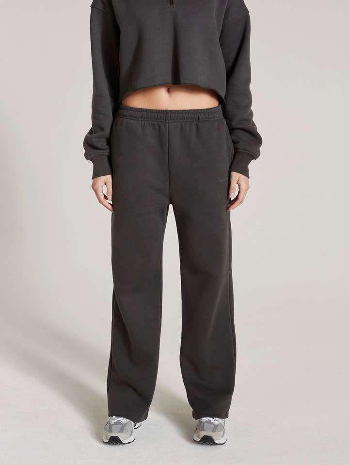 Vintage Black All Fenix Signature Wide Leg Track Pant for wholesale on Faire