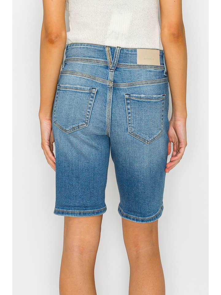 ARTEMIS VINTAGE - Wholesale Shorts - Women's - HIGH RISE WIDE WAISTBAND BERMUDA JEANS