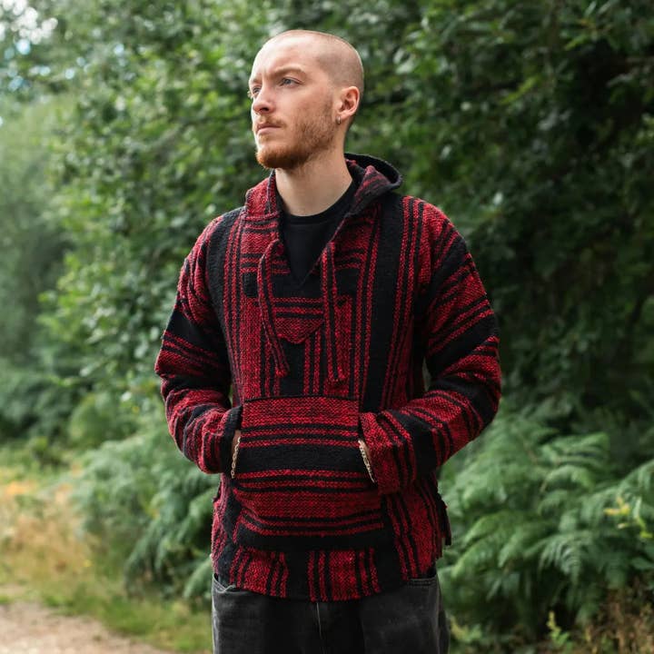 Siesta – Großhandel Hoodie – Herren – Baja-Top - Rot und Schwarz7