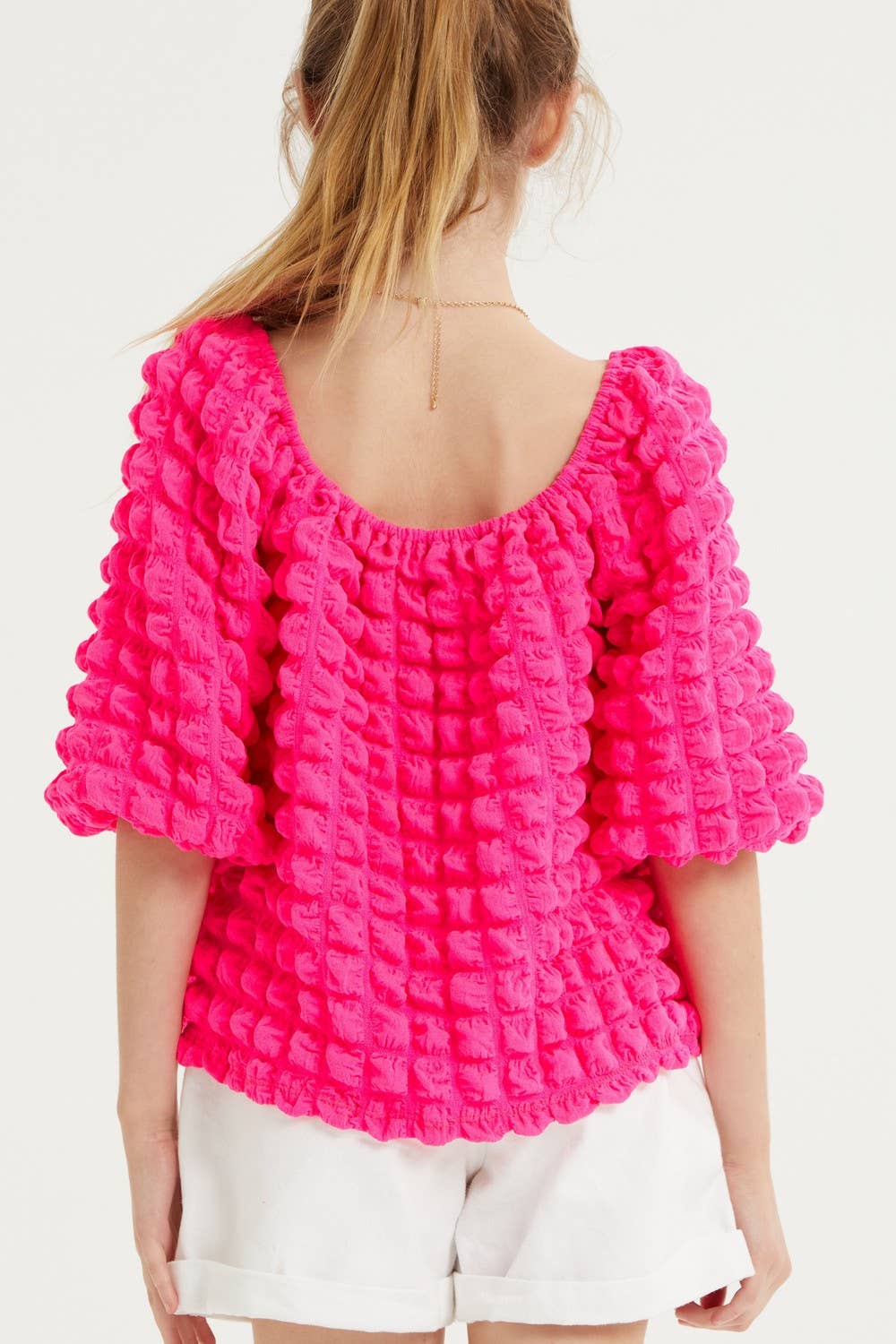 Good Girl - Wholesale Knit Top - Kids - Embossed Bubble Texture Balloon Sleeve Top9