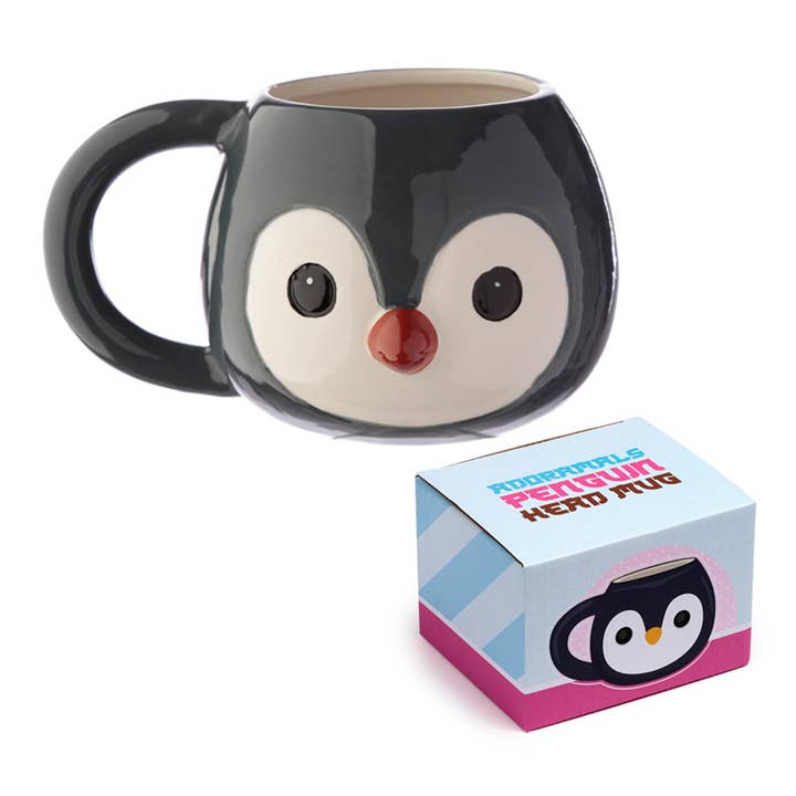 Adoramals Penguin Head Ceramic Shaped Mug for wholesale by Puckator Ltd