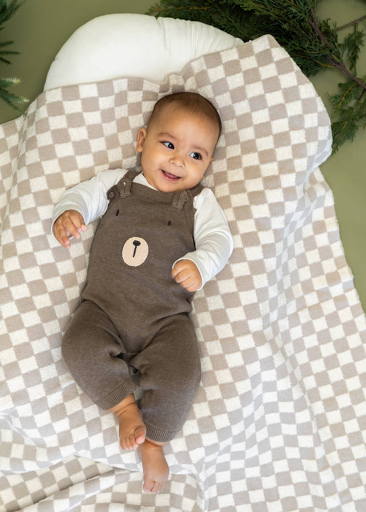 Viverano Organics - Venta al por mayor Manta de cama - Niños y bebés - A cuadros - Manta de bebé de punto de rizo (Orgánica)1