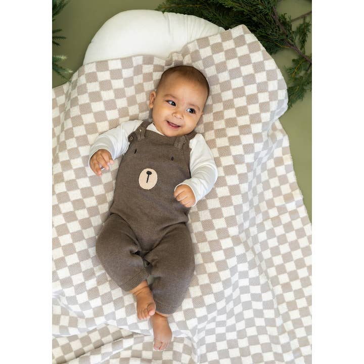 Viverano Organics - Wholesale Bedding Blanket - Kids & Baby - Checkered - Terry Knit Sweater Knit Baby Blankets (Organic)1