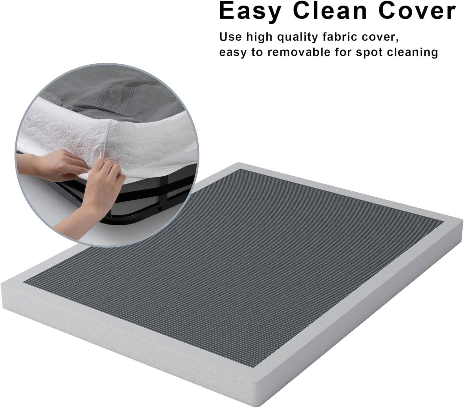 Queen 3 Inch Low Profile Box Spring Heavy Duty Metal Bed Base Mattress Foundation for wholesale on Faire6