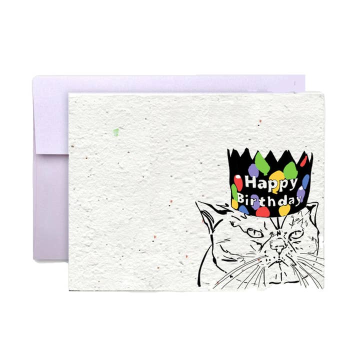 Artsy Em – Engroshandel Fødselsdagskort – Purrfect Blooms Wildflower Seed Paper Fødselsdagskort0