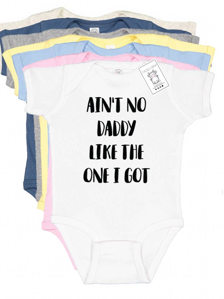 Dad Baby Cotton Bodysuit Ain't No Daddy Graphic for wholesale by Paper Cow LLC