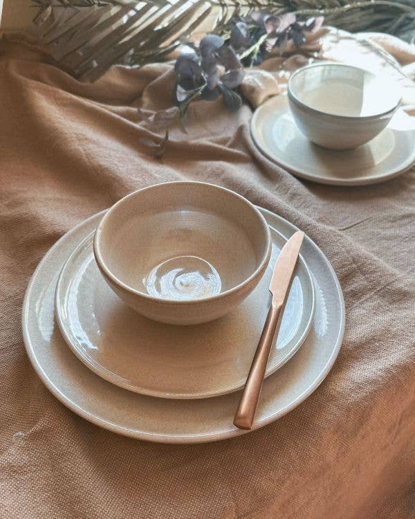 Los Artisans - Wholesale Dinnerware Set - Beige & Off-White Dinner Set | Pearl Iridescent Accents17