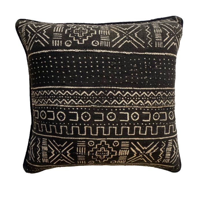 Craft Enterprises - Wholesale Throw/decorative pillow - Mudcloth Cushion - Black 50x50cm 2