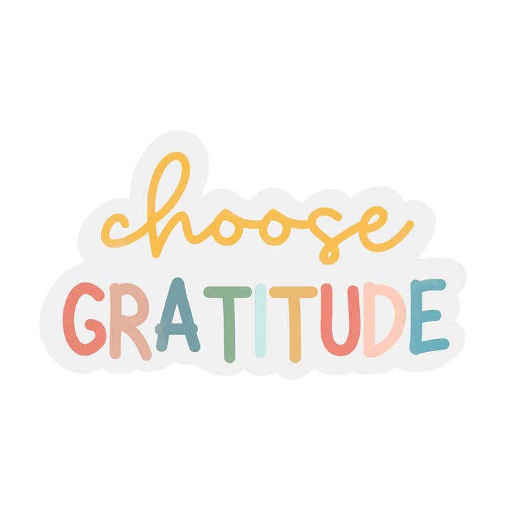 Gratitude Clear Positive Thoughts Waterproof Sticker for wholesale by Home Folk Studio