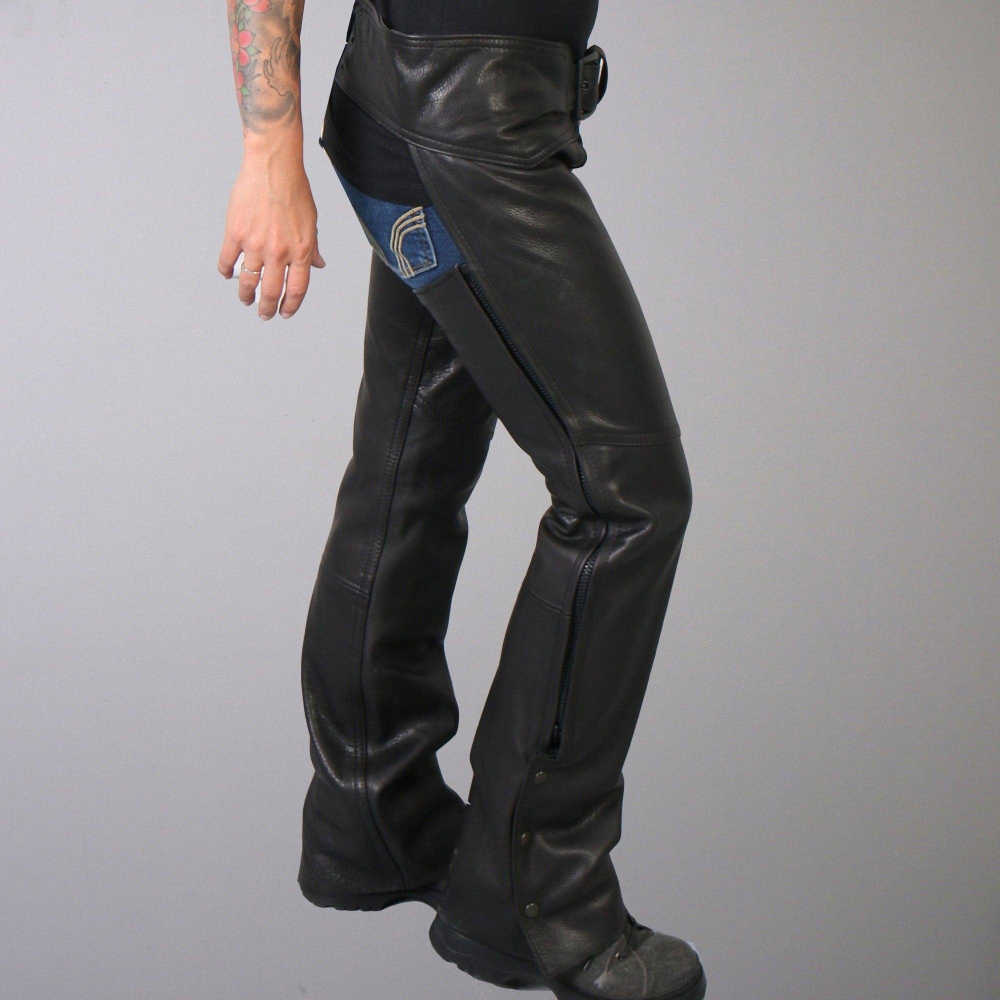 Hot Leathers CHL5001 Ladies Black USA MADE Motorcycle Biker  Leather Chaps for wholesale on Faire3