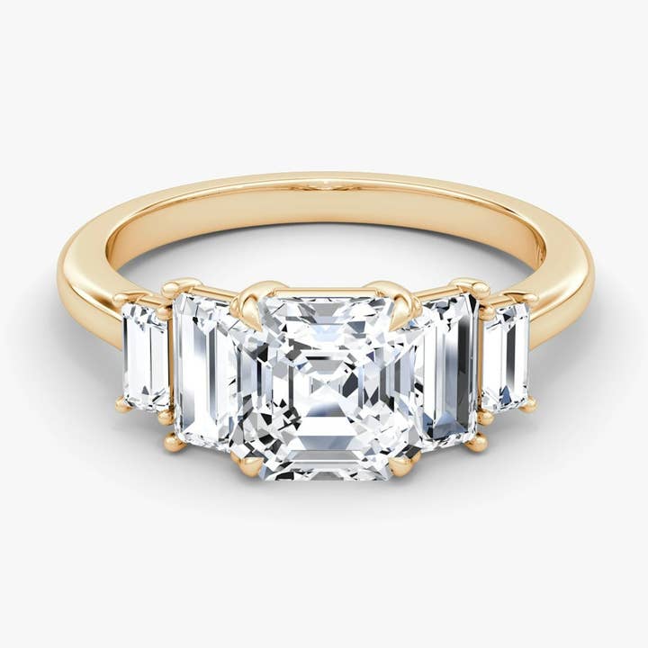 The Five Stone Heirloom Asscher Engagement Ring for wholesale by Caratina