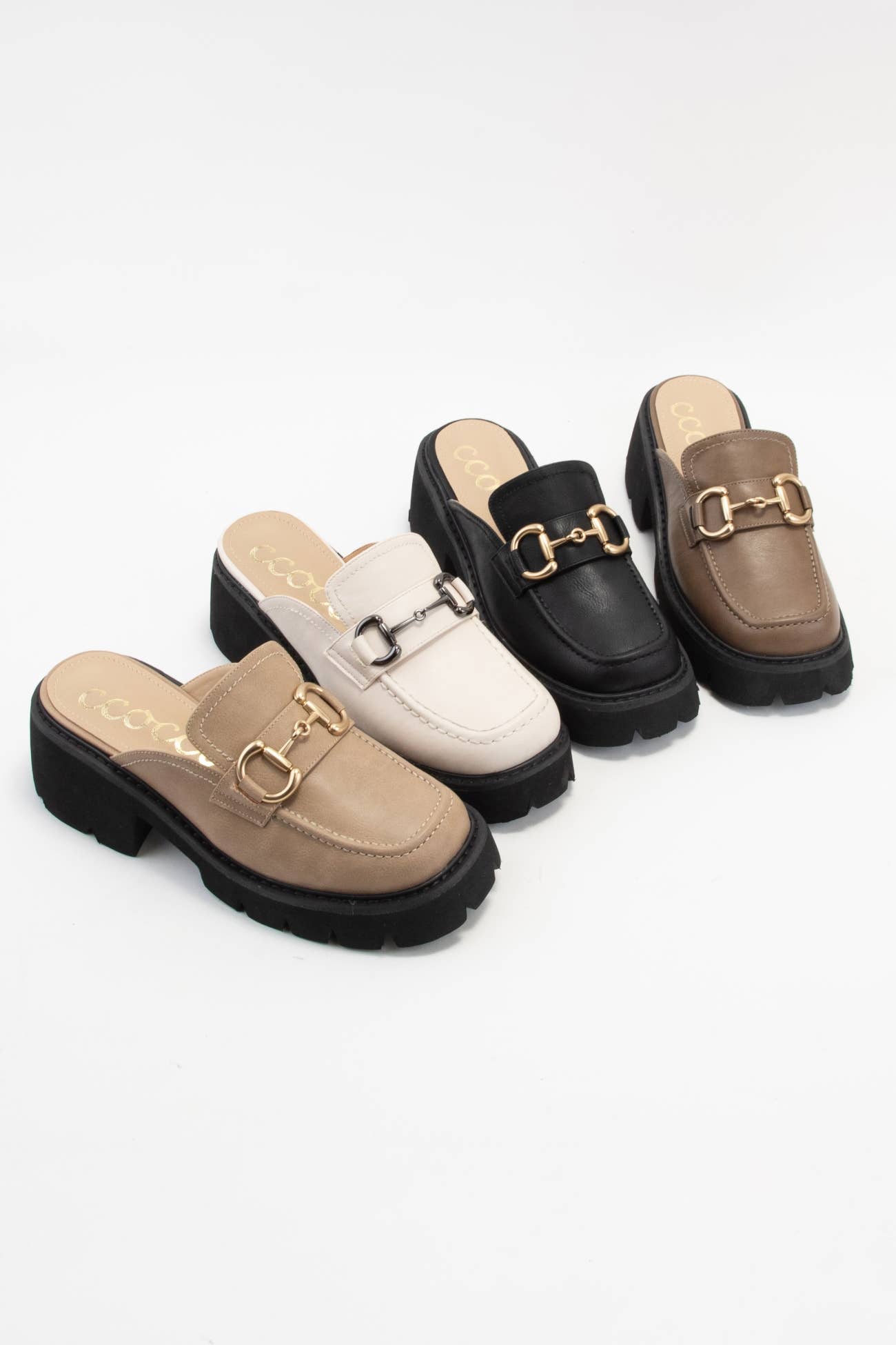 CCOCCI - Wholesale Loafers - Women's - LYNN CHUNKY PLATFORM HORSEBIT SLIP ON LOAFER MULE0