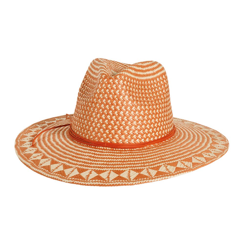 American Hat Makers - Vente Chapeau de paille – femme - Chapeau de soleil en paille style safari bicolore - modèle Eppie16