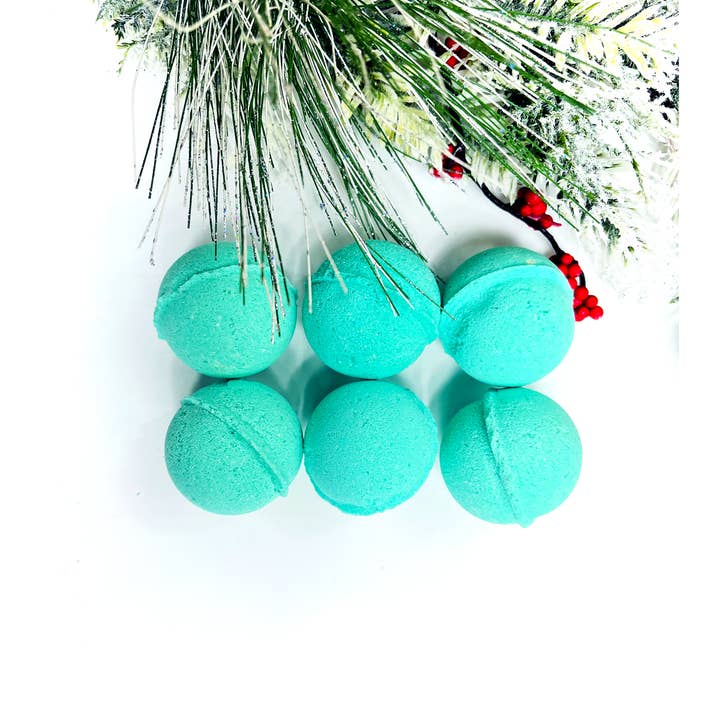 Bombes de bain au lait de chèvre Sinus Relief | Lot de 6 mini bombes de bain pour la vente par Black Oak Soap Company