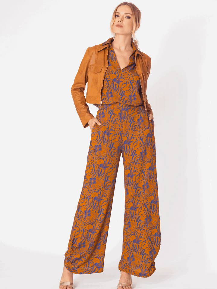 Brede bukser med blomstermønster med 100% Vi-rør for engroshandel hos Siste's S.p.A.