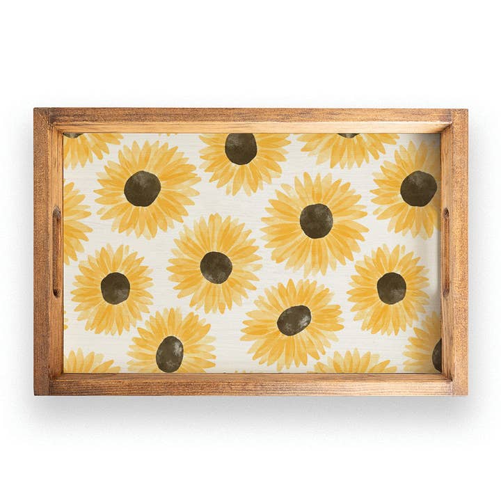 Plateau de service en bois tournesol pour la vente par Rustic Marlin