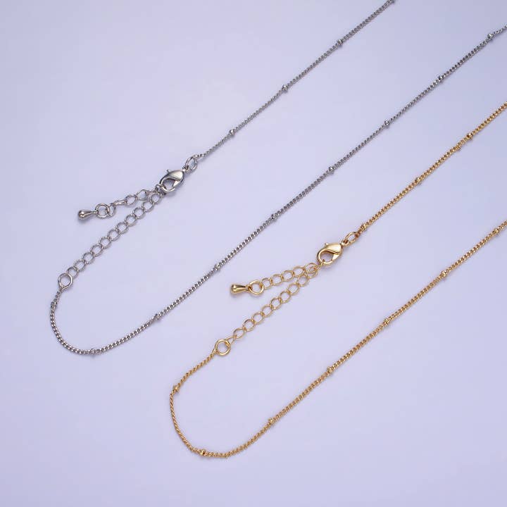 Aim Eternal - Wholesale Link & Chain Necklace - 14K Gold Filled 1.8mm Satellite Curb Chain 17 Inch Necklace