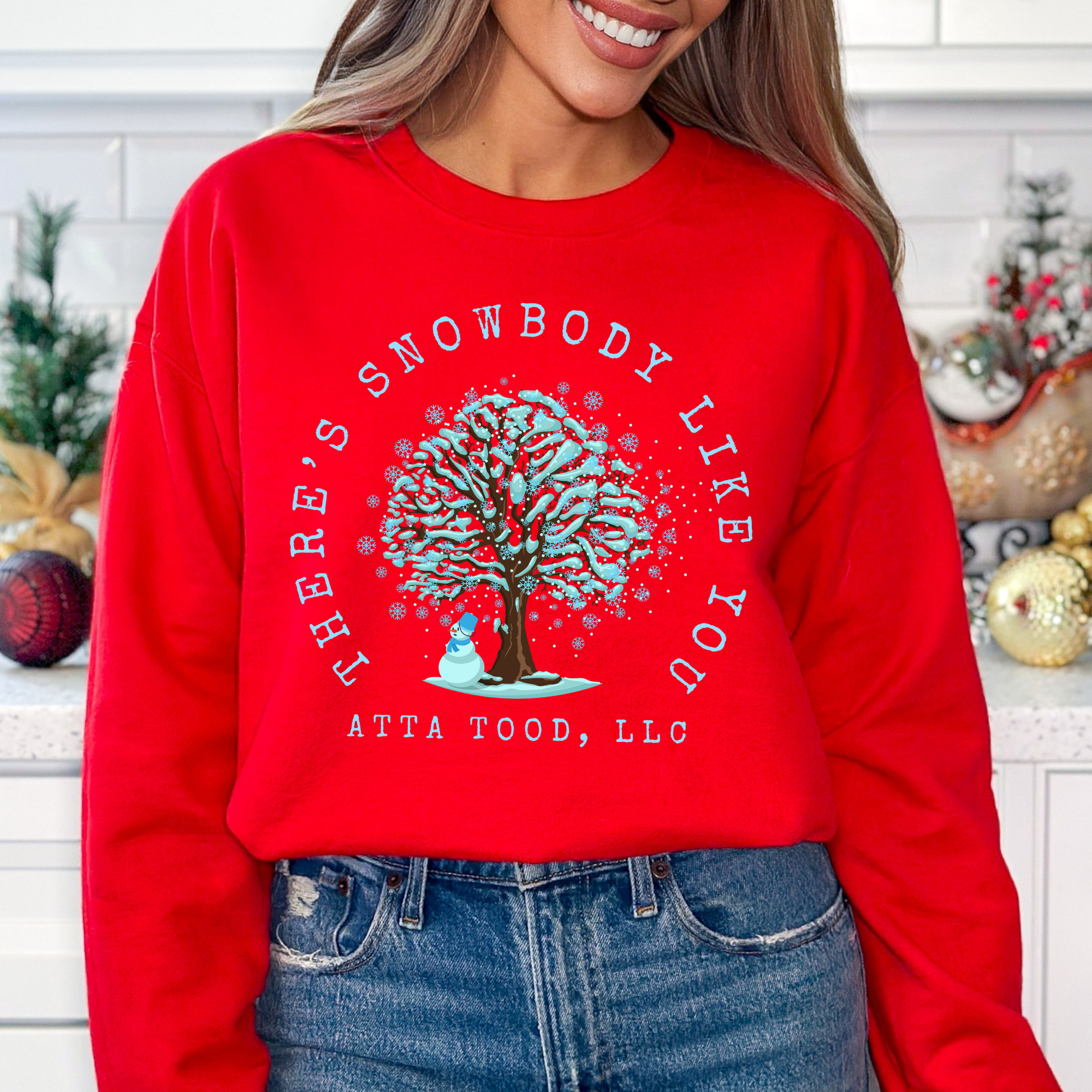 ATTA TOOD Wholesale - Wholesale Graphic Sweatshirt - Women's - Custom funny winter snowman graphic Christmas sweatshirt2