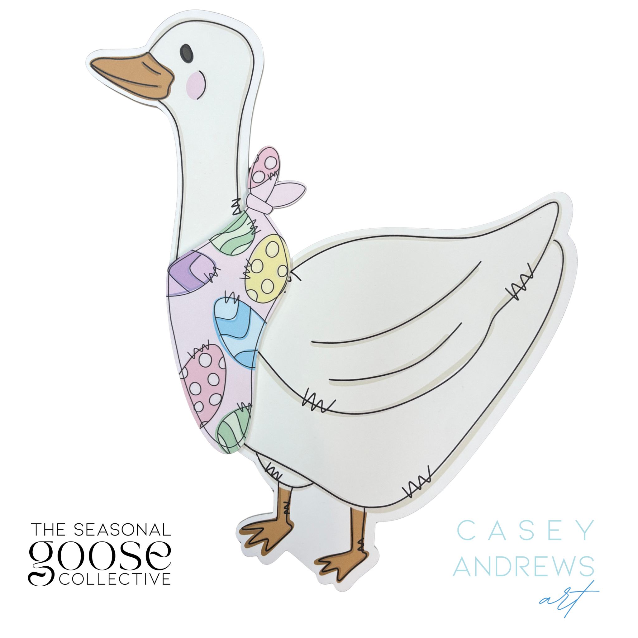 Casey Andrews Art - Wholesale Door Hanger - Hand Drawn Porch Goose Door Hanger for Interchangeable Seasonal Scarves4
